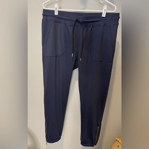 Zyia Navy Peak Zipper Joggers
